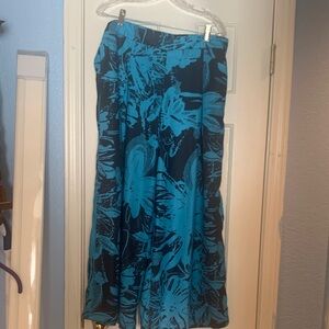 Turquoise /black Wide-Leg spring/summer/fall Pants